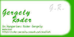 gergely roder business card